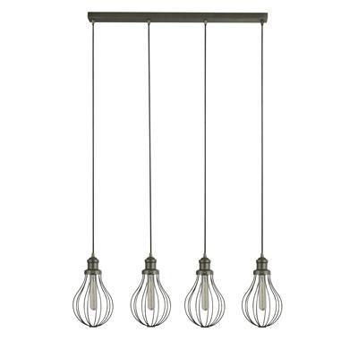 Searchlight Balloon Cage 4Lt Pendant| Pewter - Comet Lighting