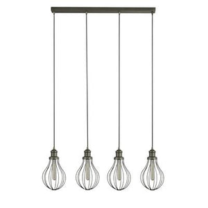 Searchlight Balloon Cage 4Lt Pendant| Pewter - Comet Lighting