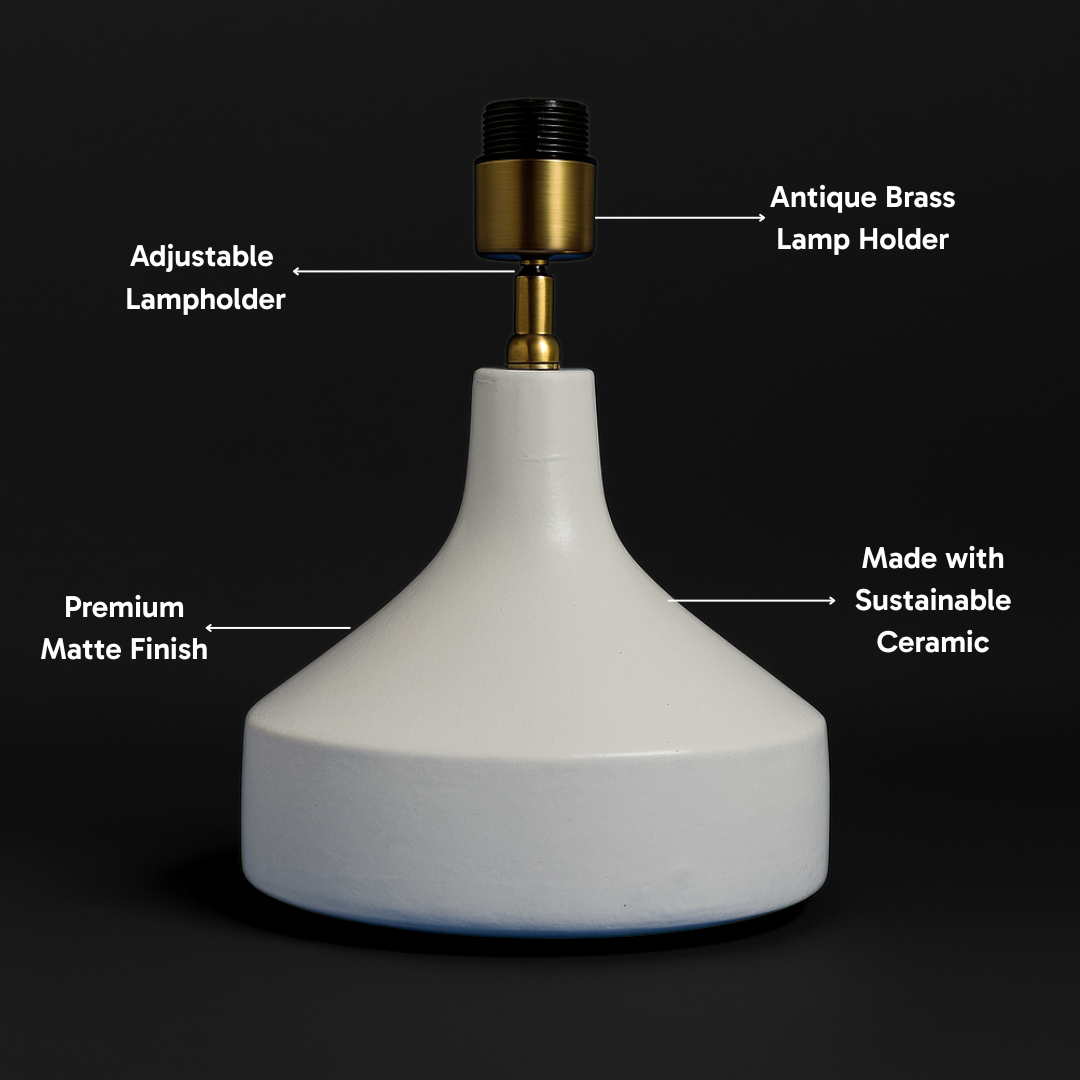 AARTIN FRANKLIN TABLE LAMP IN WHITE UNGLAZED CERAMIC (BASE ONLY)