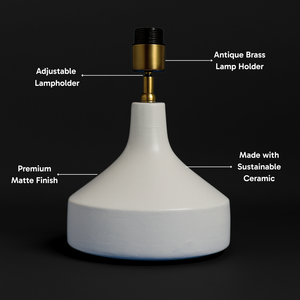 AARTIN FRANKLIN TABLE LAMP IN WHITE UNGLAZED CERAMIC (BASE ONLY)