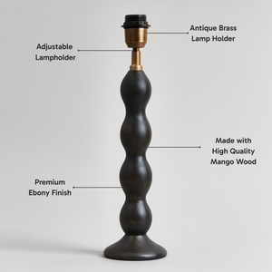 AARTIN RIPPLE TABLE LAMP IN WOOD WITH EBONY FINISH (BASE ONLY)