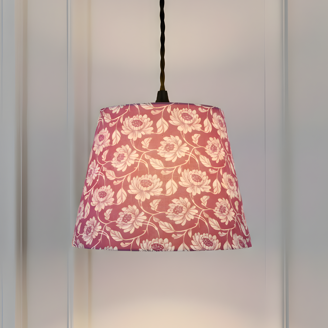 AARTIN 45 CM Peony Petals Cotton Lampshade - Straight Empire ( Shade Only )