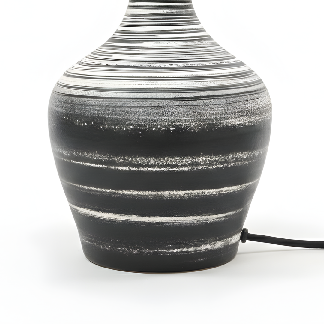 AARTIN Eden Ceramic Table Lamp - Black & White ( Base Only )