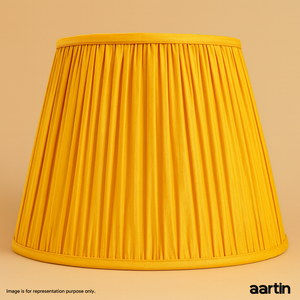 AARTIN STRAIGHT EMPIRE GATHERED LAMPSHADE IN YELLOW SILK