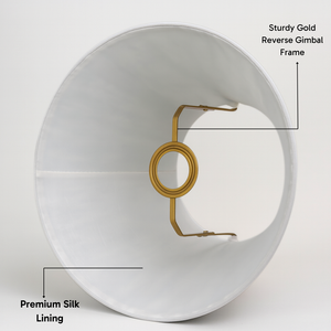 AARTIN STRAIGHT EMPIRE GATHERED LAMPSHADE IN YELLOW SILK