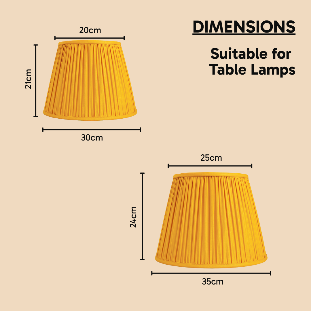 AARTIN STRAIGHT EMPIRE GATHERED LAMPSHADE IN YELLOW SILK