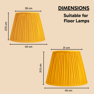 AARTIN STRAIGHT EMPIRE GATHERED LAMPSHADE IN YELLOW SILK