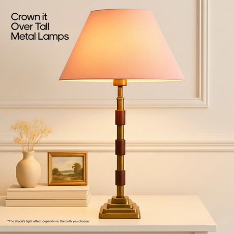 AARTIN EMPIRE ROLLED LAMPSHADE IN LIGHT PINK SILK