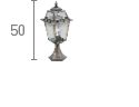 Searchlight New Orleans Black Gold Outdoor Post Lamp Glass