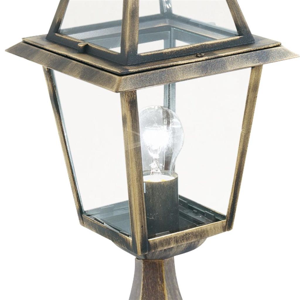 Searchlight New Orleans Black Gold Outdoor Post Lamp Glass