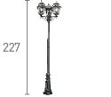 Searchlight New Orleans Black Gold 3 Light Outdoor Post Lamp Glass
