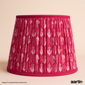 AARTIN 35 CM FUCHSIA FERNS STRAIGHT EMPIRE GATHERED LAMPSHADE IN COTTON