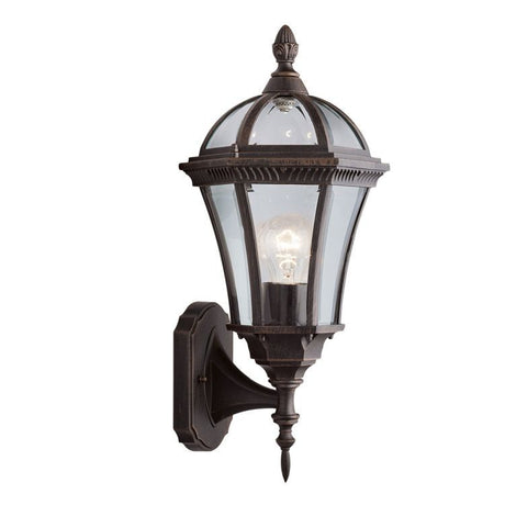 Searchlight Capri Rustic Brown Outdoor Wall Uplighter