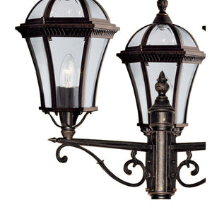Capri Outdoor Post - Rustic Brown Metal & Glass - Comet Lighting