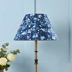 AARTIN 30 CM Indigo Blooms Cotton Lampshade - Empire ( Shade Only )