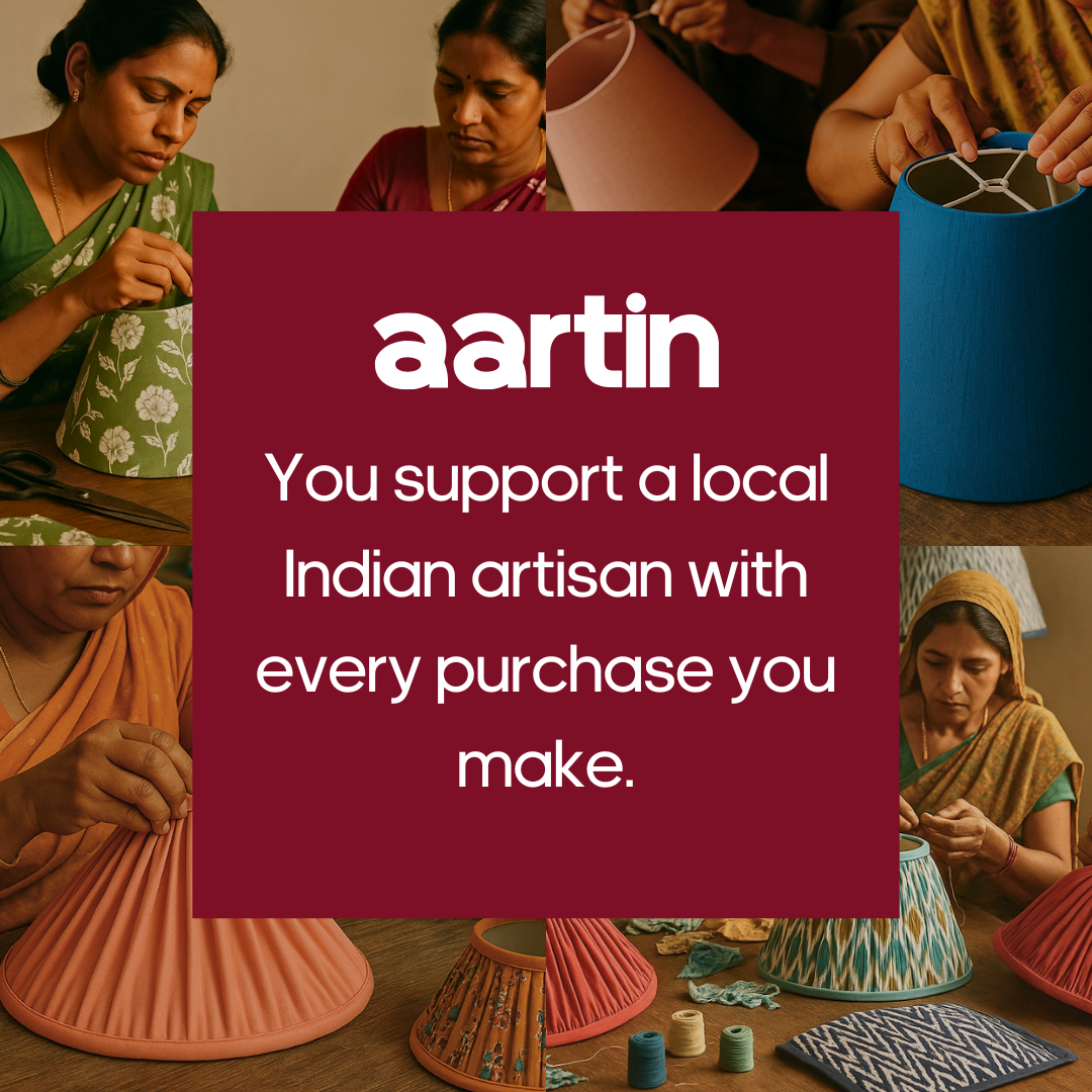 AARTIN 35 CM FUCHSIA FERNS STRAIGHT EMPIRE GATHERED LAMPSHADE IN COTTON