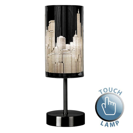 Stick Base Touch Table Lamp Shade Gloss Black