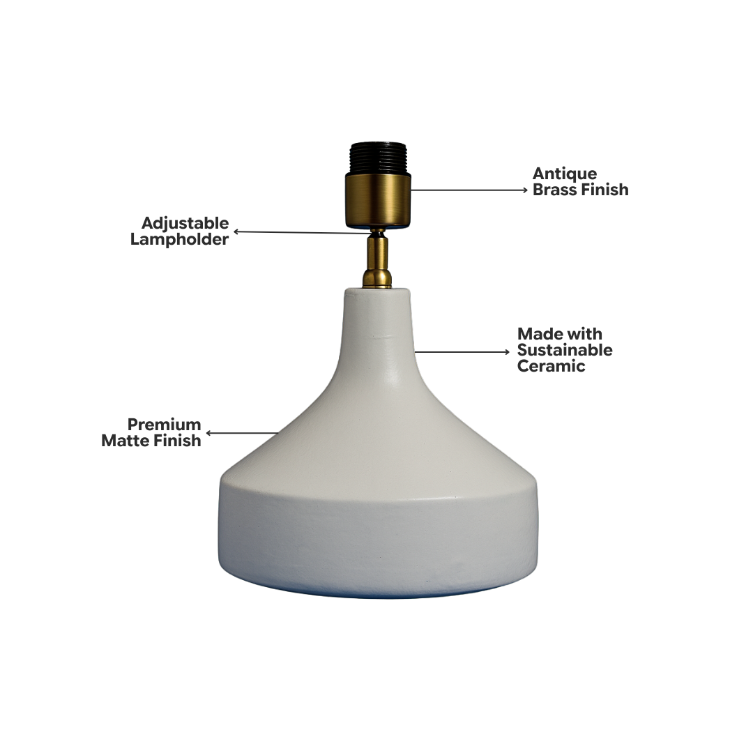AARTIN Franklin Ceramic Table Lamp - White ( Base Only )
