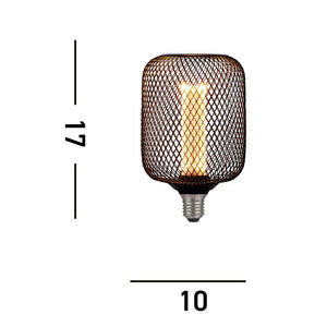 Wire Mesh Effect Drum Lamp - Black Metal