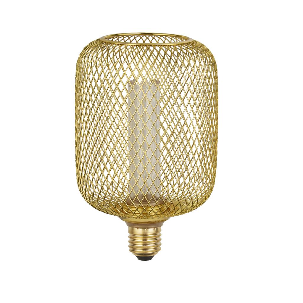 Wire Mesh Effect Drum Lamp - Gold Metal - Comet Lighting