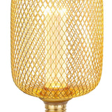 Wire Mesh Effect Drum Lamp - Gold Metal - Comet Lighting