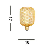 Wire Mesh Effect Drum Lamp - Gold Metal - Comet Lighting