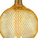 Wire Mesh Effect Globe Lamp - Gold Metal