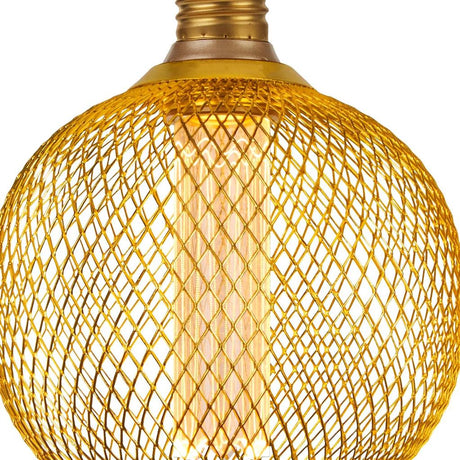 Wire Mesh Effect Globe Lamp - Gold Metal - Comet Lighting