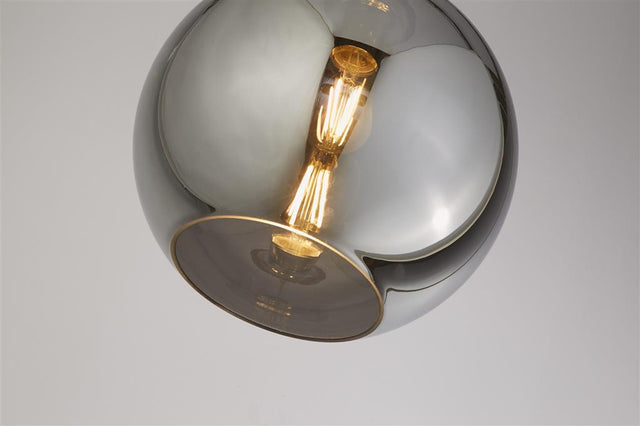 Searchlight Balls 1 Light Round Pendant 30Cm Glass Silver