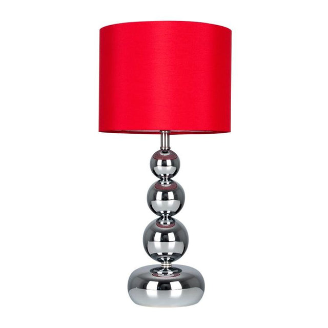 Marissa Chrome Table Lamp Red Shade