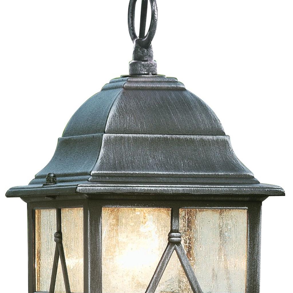 Searchlight Genoa IP23 Black Silver Outdoor Porch Light - Comet Lighting