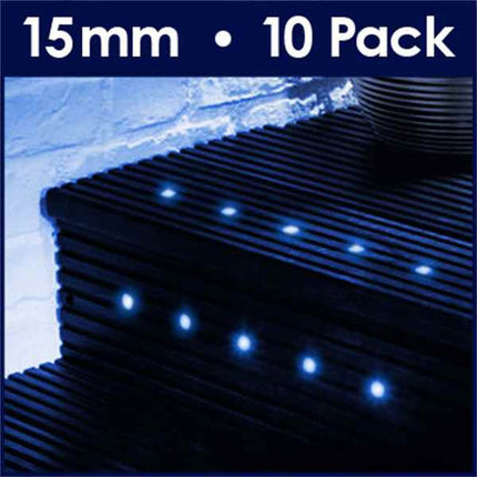 10 pack 15mm Blue LED Decking Lights