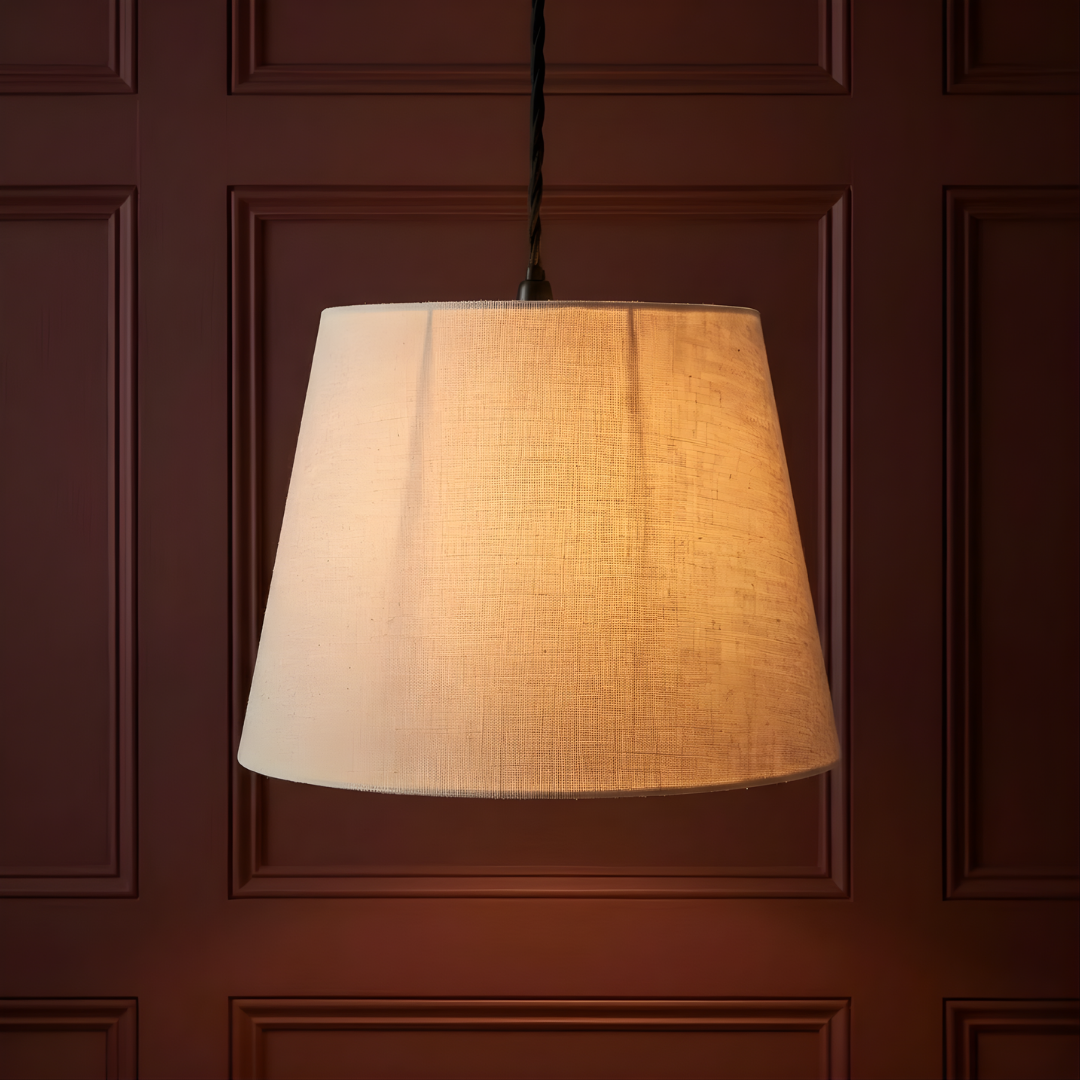 AARTIN Natural Linen Rolled Lampshade - Straight Empire ( Shade Only )