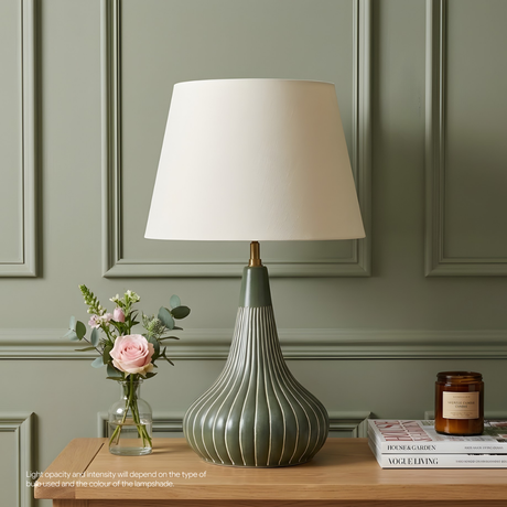 AARTIN Natural Linen Rolled Lampshade - Straight Empire ( Shade Only )