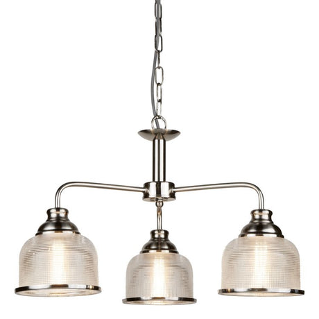 Searchlight Bistro II 3 Light Ceiling Silver Glass