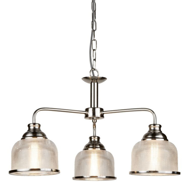 Searchlight Bistro II 3 Light Ceiling Silver Glass