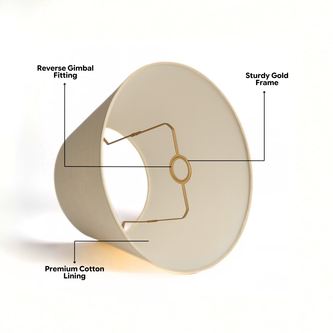 AARTIN Natural Linen Rolled Lampshade - Straight Empire ( Shade Only )