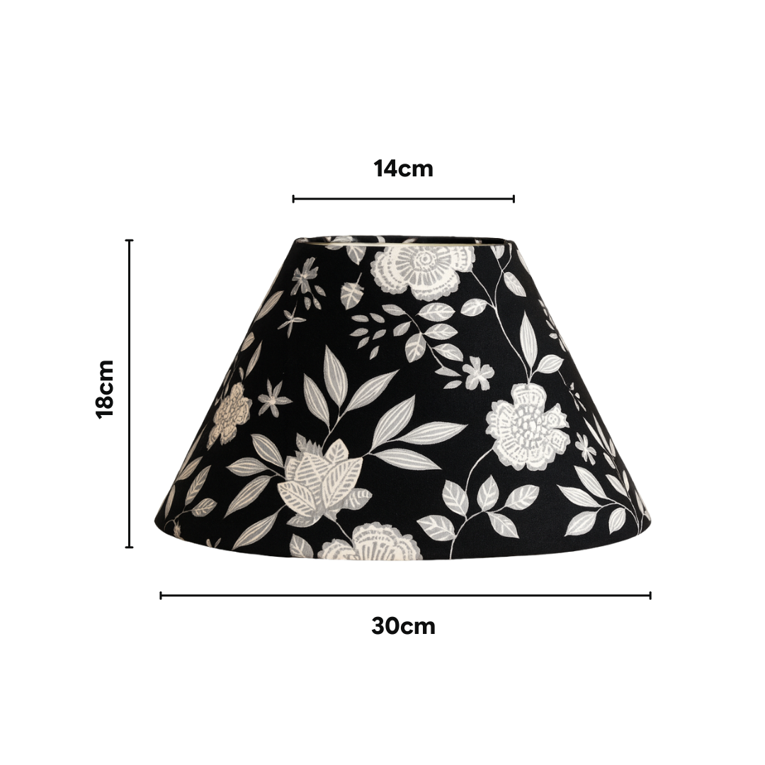 AARTIN 30 CM Midnight Blossom Cotton Lampshade - Empire ( Shade Only )