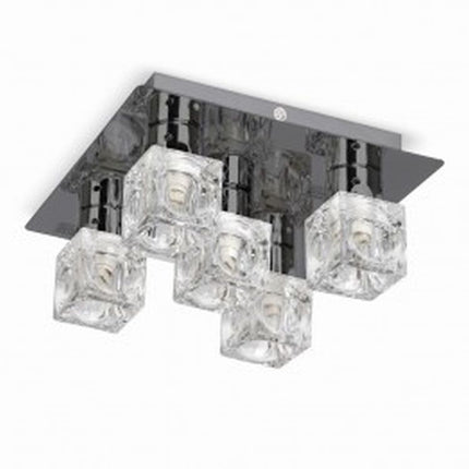 Ritz 5 Way Ceiling Fitting Ice Shades Black