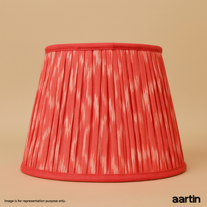 AARTIN 35 CM CORAL PINK IKAT STRAIGHT EMPIRE GATHERED LAMPSHADE IN COTTON