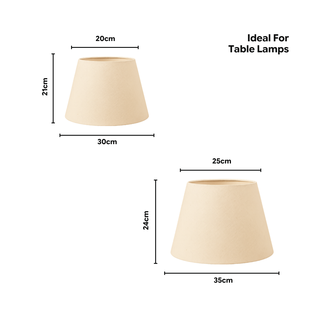 AARTIN Natural Linen Rolled Lampshade - Straight Empire ( Shade Only )