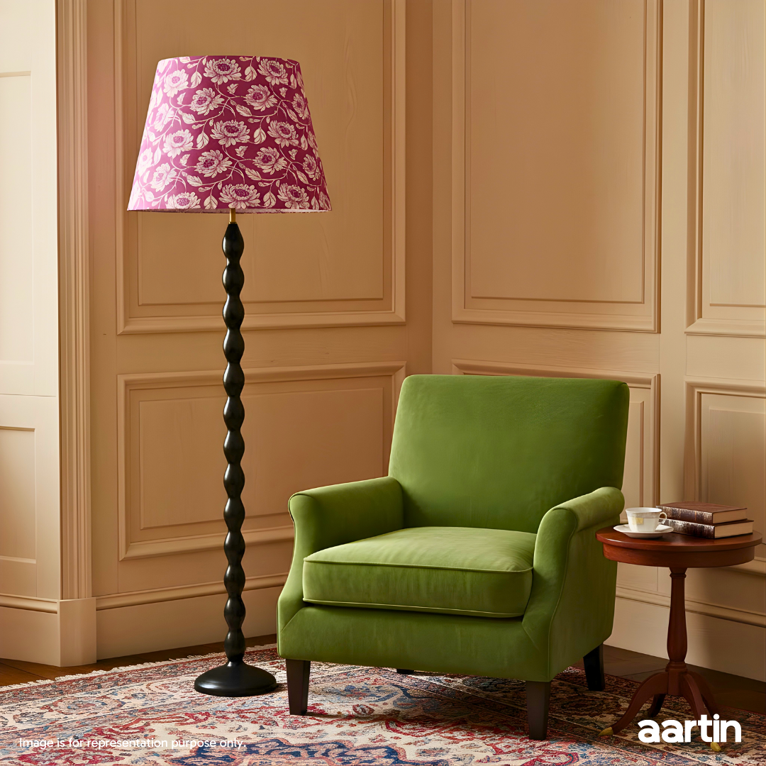 AARTIN RIPPLE FLOOR LAMP IN WOOD WITH EBONY FINISH (BASE ONLY)