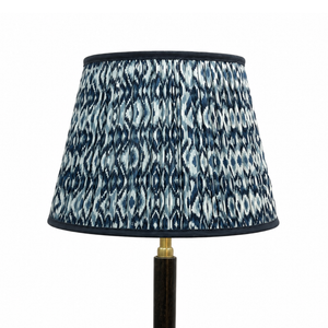 AARTIN 45 CM Blue & White Ikat Cotton Lampshade - Straight Empire
