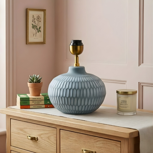 AARTIN York Ceramic Table Lamp - Bluish Grey ( Base Only)