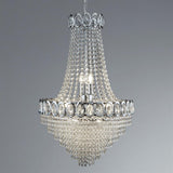 Louis Phillipe  11Lt Chandelier - Chrome Metal & Crystal