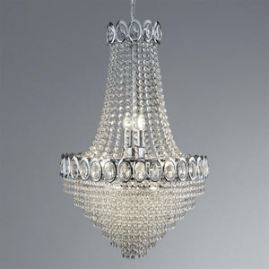 Louis Phillipe  11Lt Chandelier - Chrome Metal & Crystal - Comet Lighting
