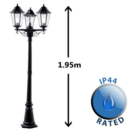 IP44 3 Way Plastic Outdoor Lamp Post