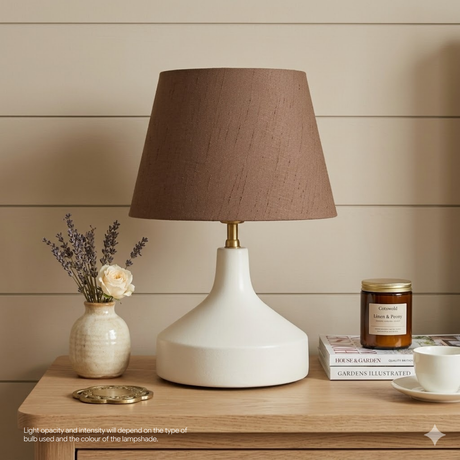 AARTIN Taupe Silk Lampshade - Straight Empire ( Shade Only )