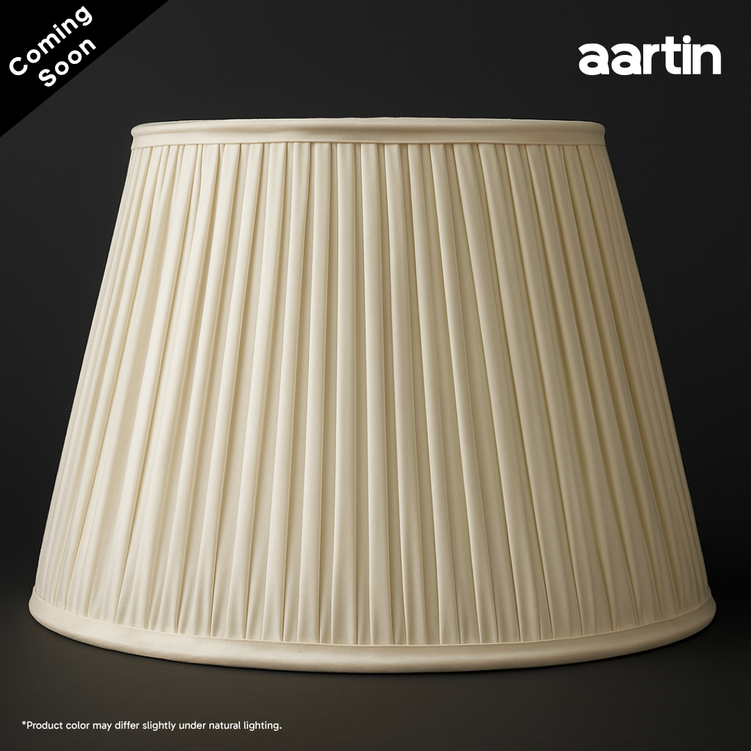 AARTIN STRAIGHT EMPIRE GATHERED LAMPSHADE IN IVORY SILK