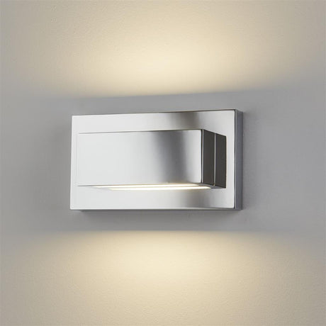 Ledge LED Up/Downlight Wall Light - Chrome & Glass - Comet Lighting